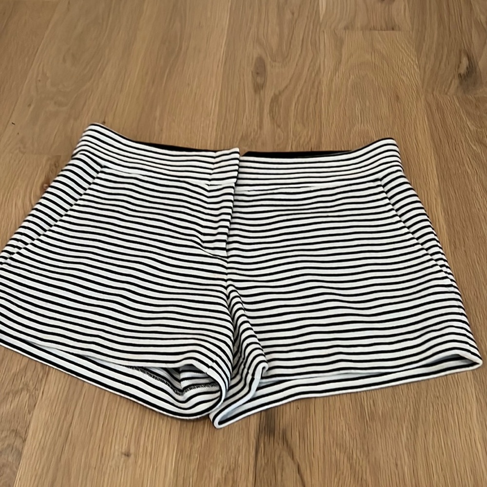 Black and white striped BCBG shorts